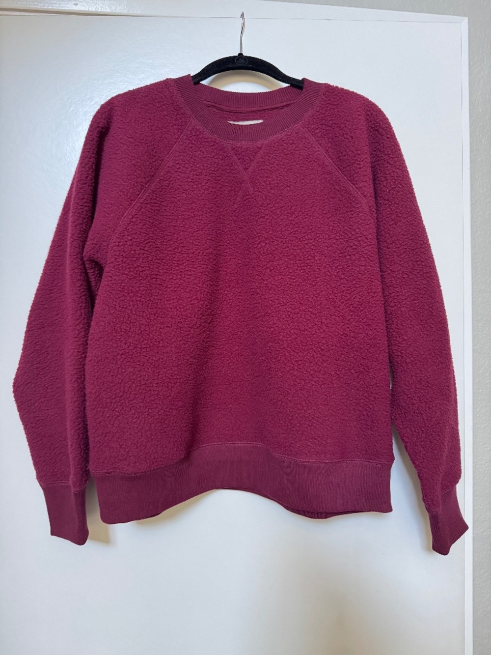 Everlane ReNew Fleece Burgundy Crewneck Sweatshirt XL